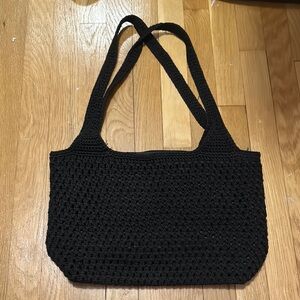 Elegant Black Crochet The Sak Tote Bag